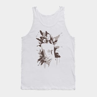 woman with flowers Tank Top